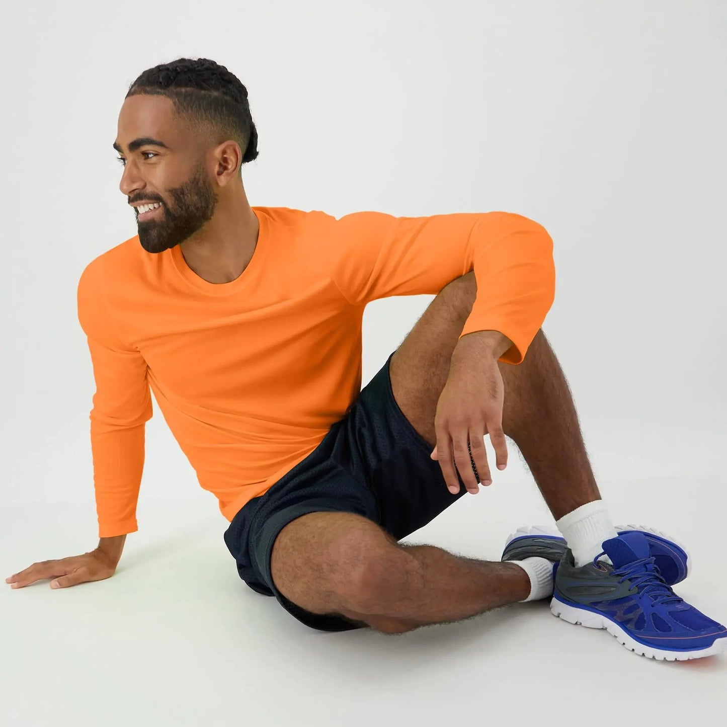 Hanes Sport Performance Long Sleeve T-Shirt, Performance Athletic Shirt, 2-Pack Large Safety Orange Anti Spier