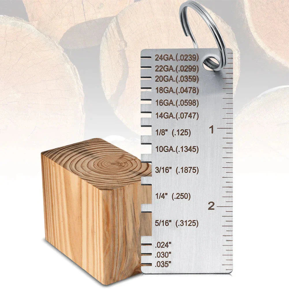 2PCS Thickness Gage Sheet Metal Gauge Measuring Tool Wire Gauge Stainless Steel Anti Spier