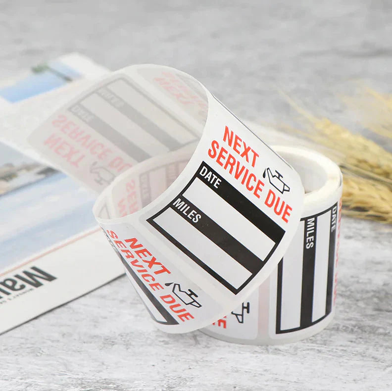 300 Oil Change Service Reminder Stickers Clear Window Lite Sticker Pack 2"x2" US Anti Spier
