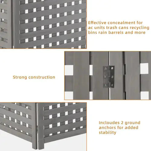 Cedar Privacy Fence 3 Panels Hidden Air Conditioning And Garbage Fence Anti Spier