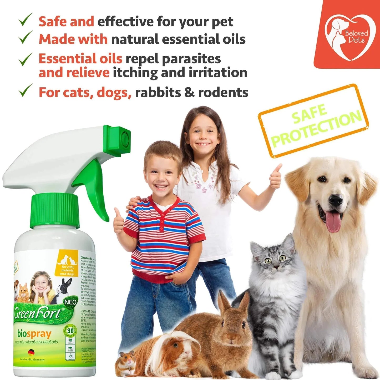 Natural Flea and Tick Home Spray for Dogs Cats & Ferret   Mosquito Bug Anti Spier