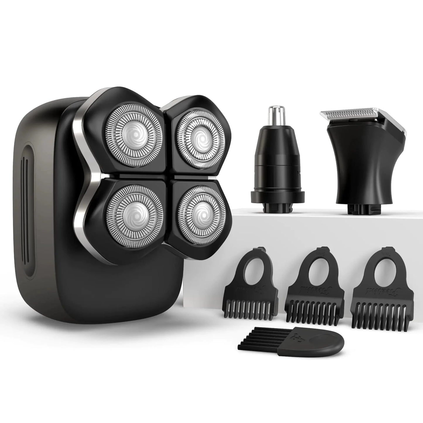 Freebird FlexSeries Pro Electric Head Shaver - Fast Smooth Head Shaver, Wet/Dry Shaving, Anti-Pinch, Rotary Electric Razor, USB Rechargeable, Cordless, 4 Flexible Blades, Ideal Gifts for Bald Men Anti Spier