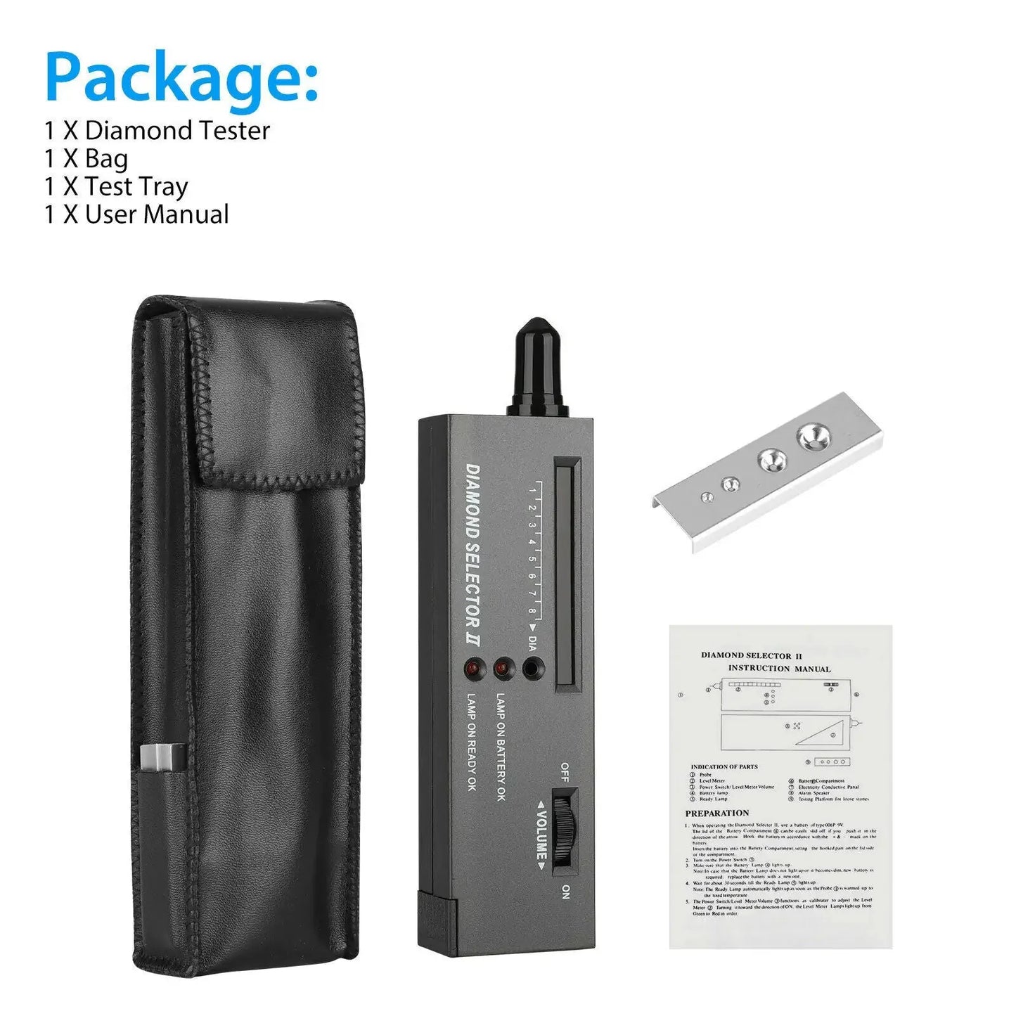 Portable Diamond Tester Selector Illuminated Jewelry Gemstone Testing Tool Kit Anti Spier