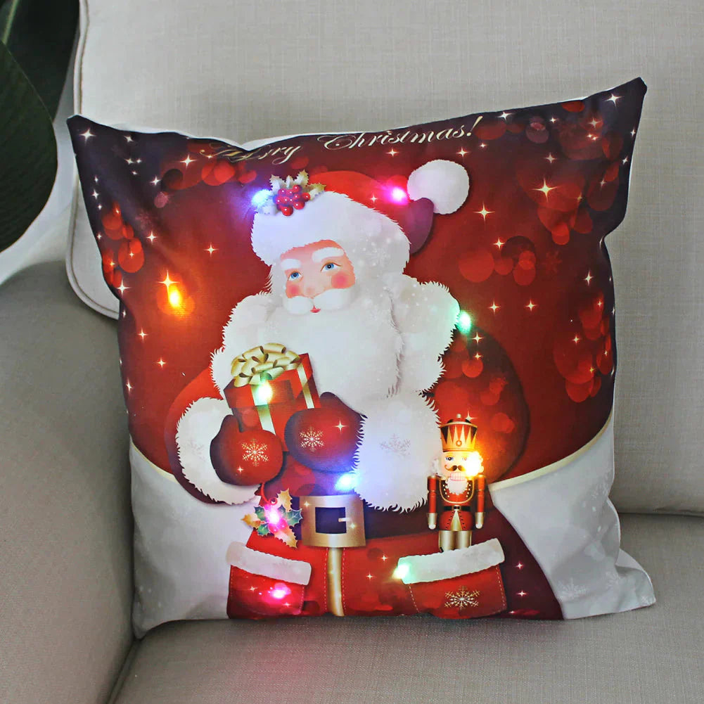 Super Soft Plush Christmas LED Lantern Pillowcase Anti Spier