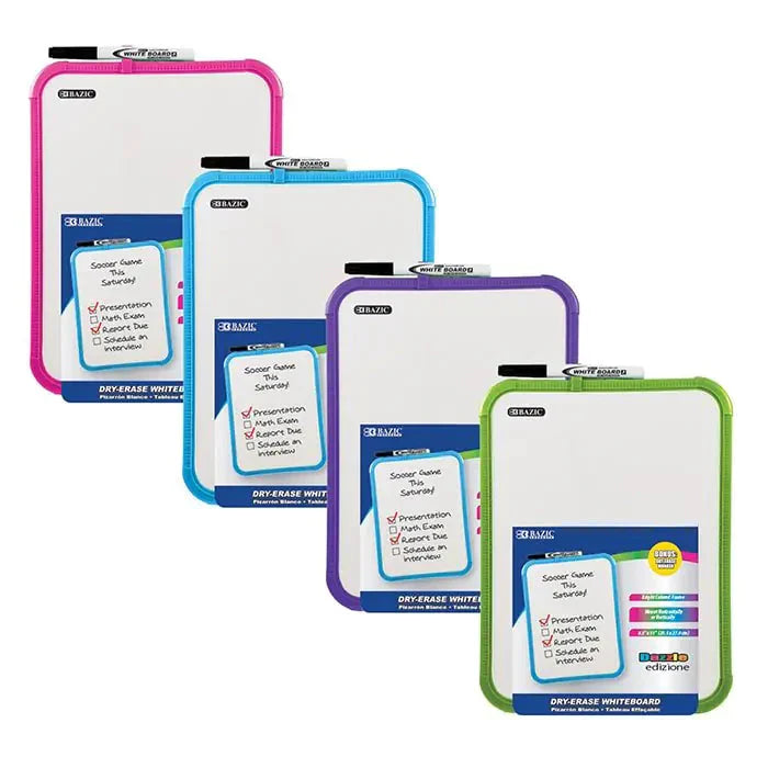 8.5" X 11" Dry Erase Board w/ Marker - 1pc Random Color Anti Spier