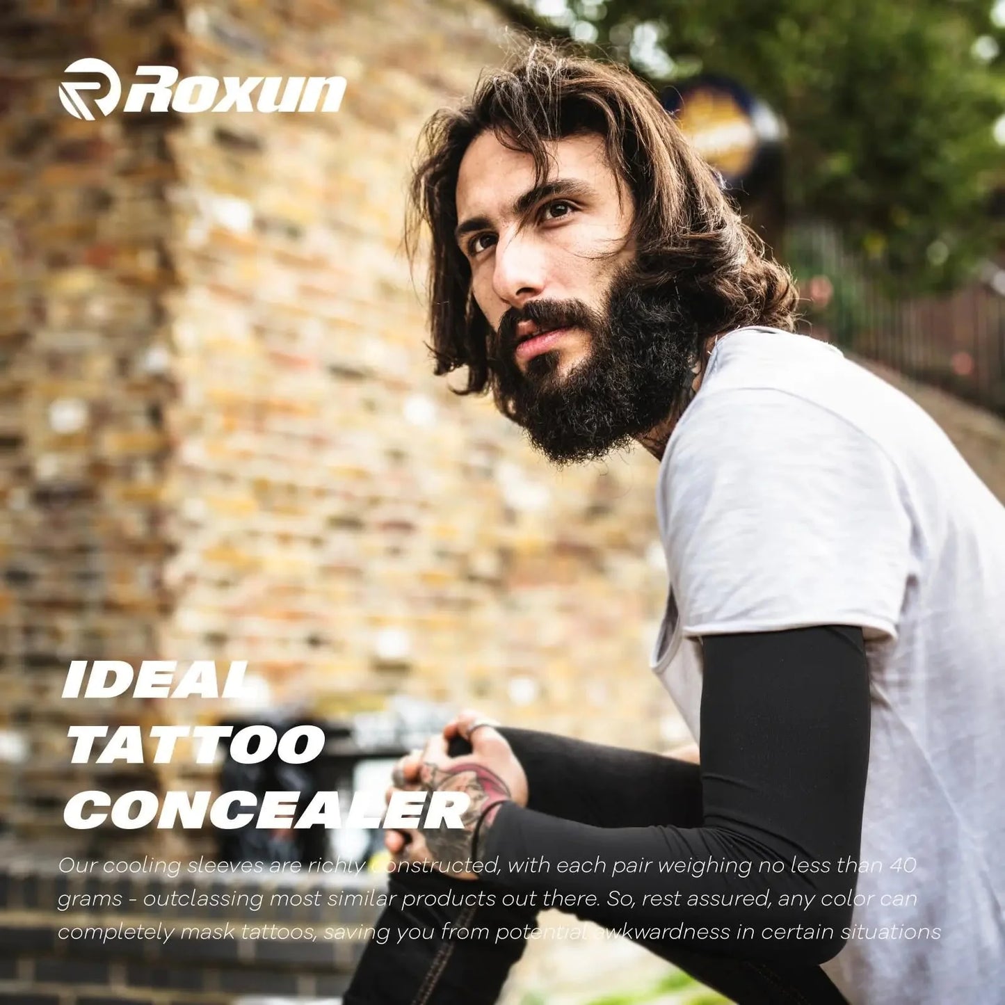 Arm Sleeves, Cooling UV Sun Protection Sports Compression for Men/Women 4 Pairs - Black+white+dark Gray+blue Anti Spier