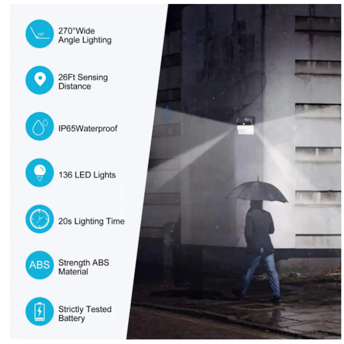 Lumina 206 LED Cluster Lights With Solar Power And Motion Sensor Anti Spier