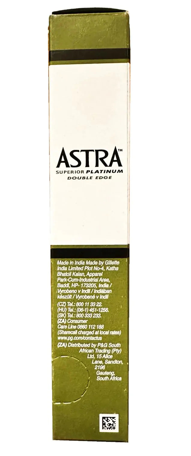 Astra Platinum Double Edge Safety Razor Blades,100 Blades (20 x 5) 100 Count (Pack of 1) Anti Spier