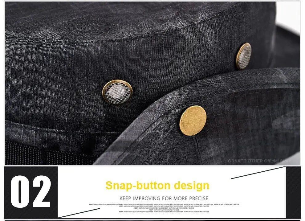 Boonie Bucket Hats Outdoor Fishing Hunting Wide Brim Mesh Camo Safari Sun Cap Anti Spier