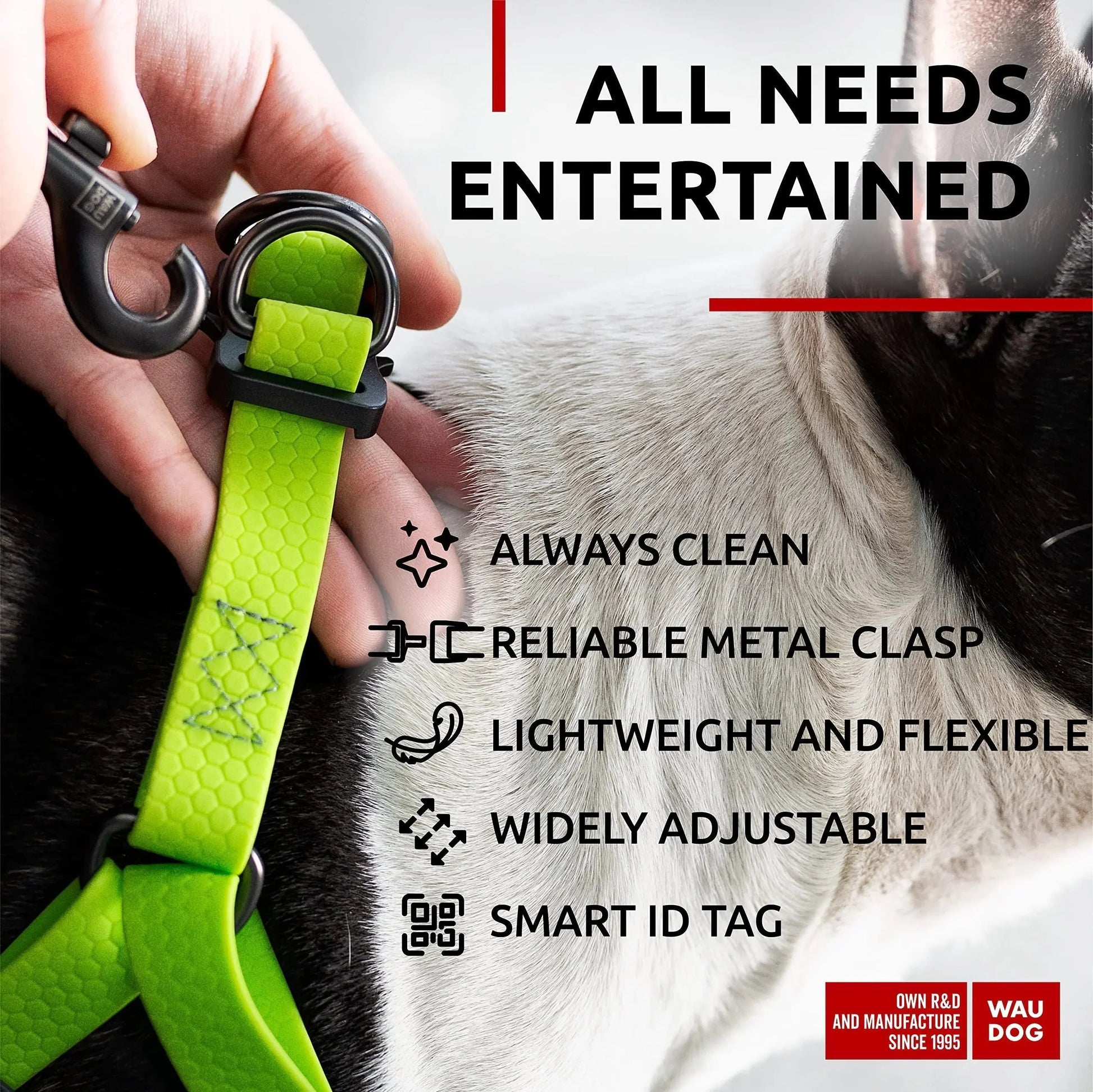 Green Waterproof Dog Harness Adjustable for Small Dogs S Size 1622 inch Anti Spier