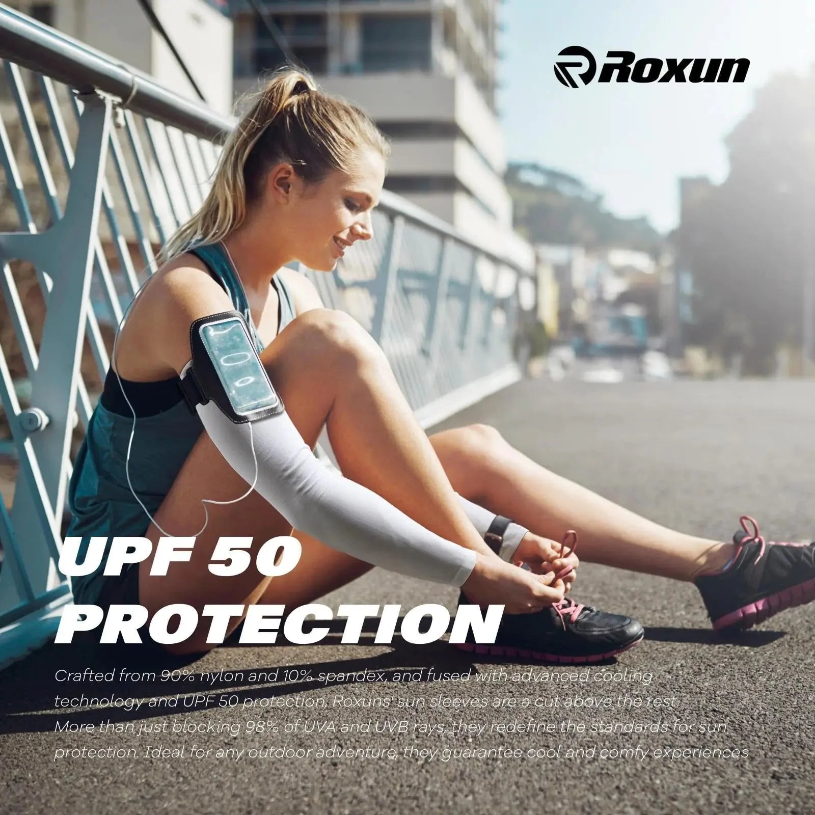 Arm Sleeves, Cooling UV Sun Protection Sports Compression for Men/Women 4 Pairs - Black+white+dark Gray+blue Anti Spier