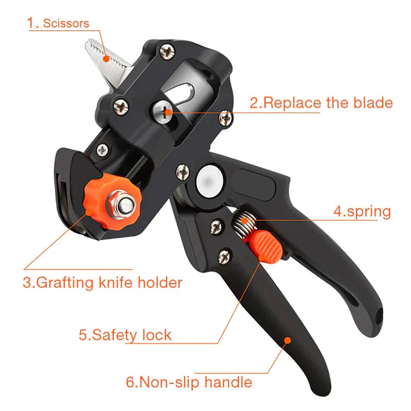 Garden Tree Grafting Knife Pruning Pruner Shears Snip Scissors Cutting Tool Kit Anti Spier
