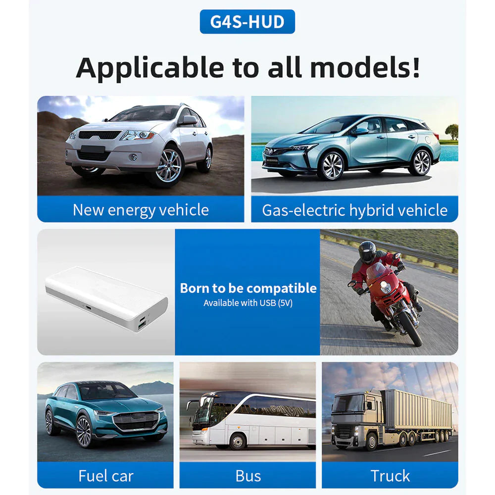 Digital Car HUD GPS Speedometer Head Up Display MPH KMH Compass Overspeed Alarm Anti Spier