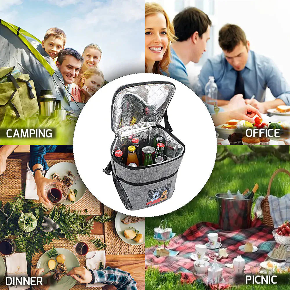 Biggdesign Cats Insulated Lunch Bag, Gray Anti Spier