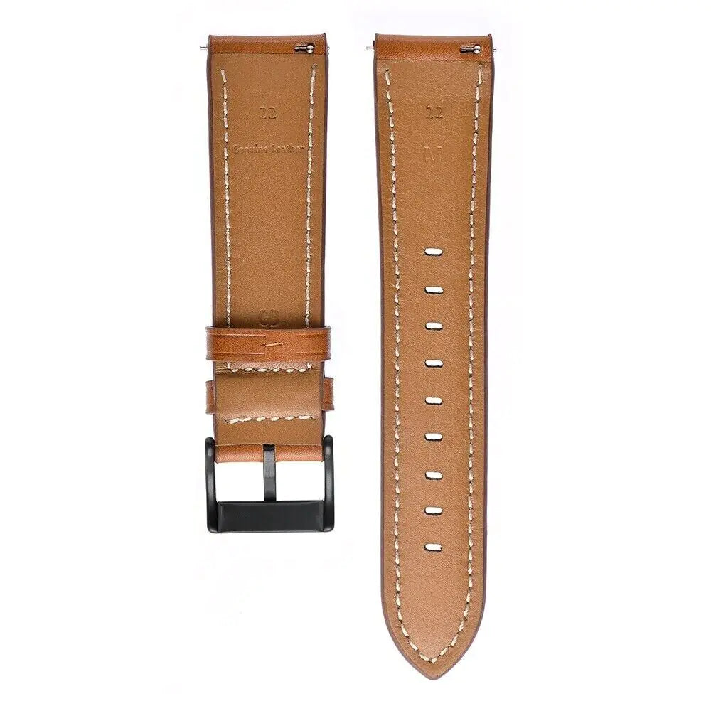 18mm 20mm 22mm Classic Genuine Leather Watch Band Strap Quick Release Wristband - Anti Spier 