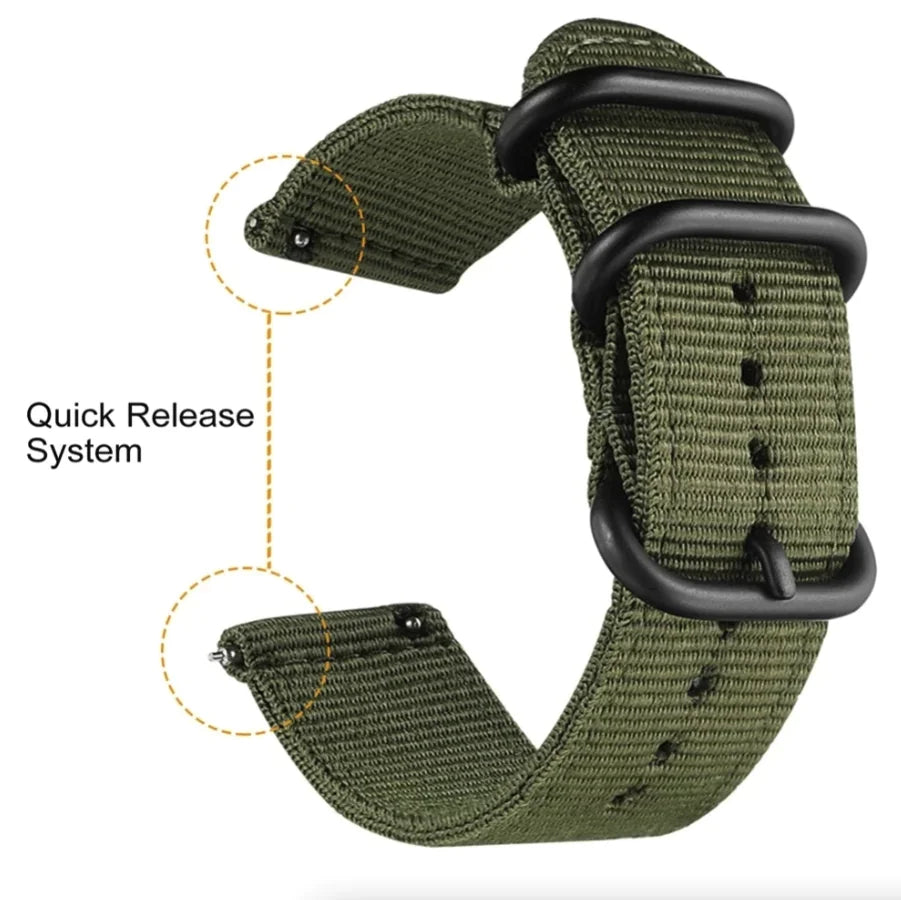 18mm 20mm 22mm Durable Military Woven Nylon Wrist Watch Band Quick Release Strap - Anti Spier 