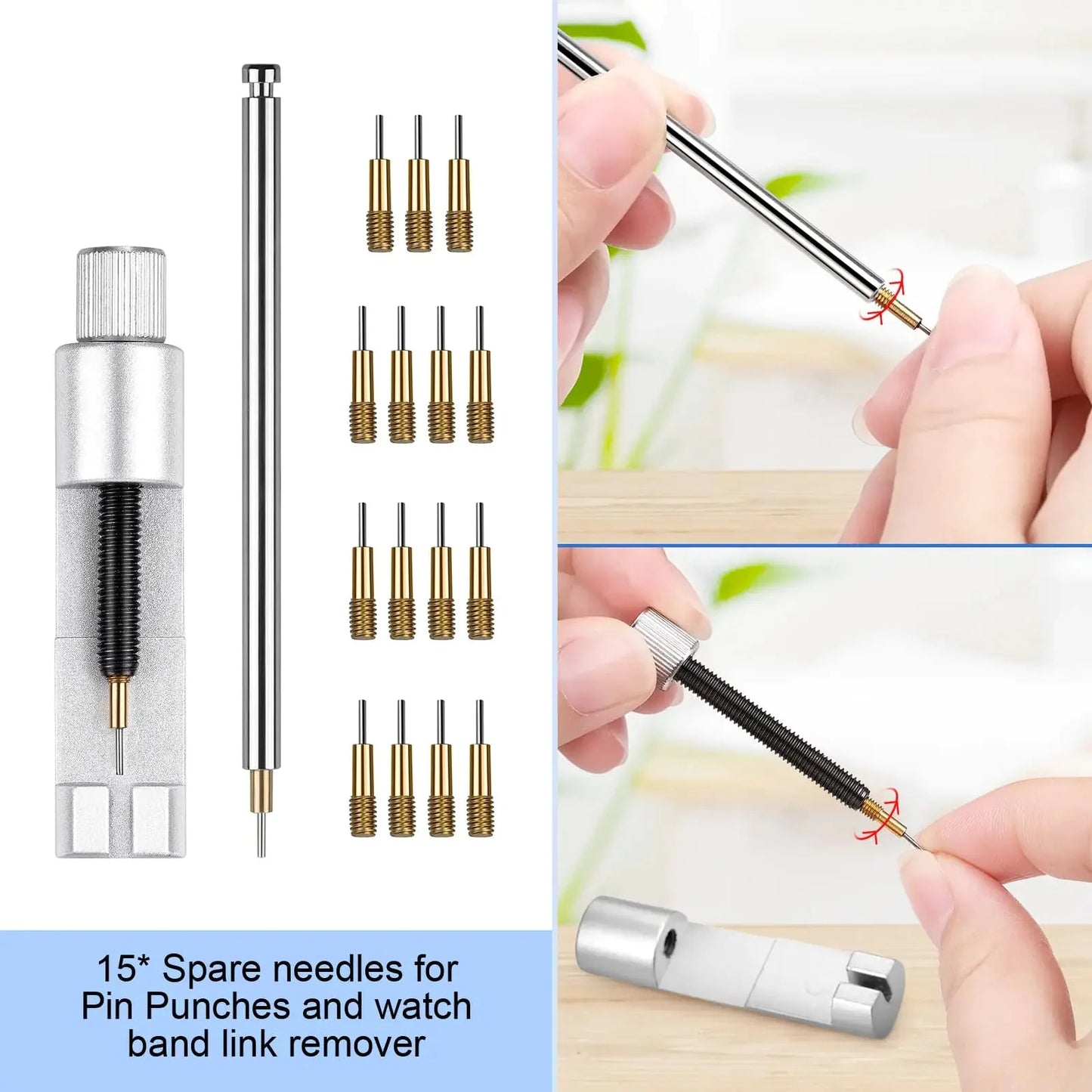 JOREST Watch Repair Kit, for Watch Battery Replacement & Watch Link Removal and Resizing & Watch Opener, Watch Repair Screwdriver Set, Watch Wrench Back Remover, Watch Cleaning, Spring Bar Tool Anti Spier