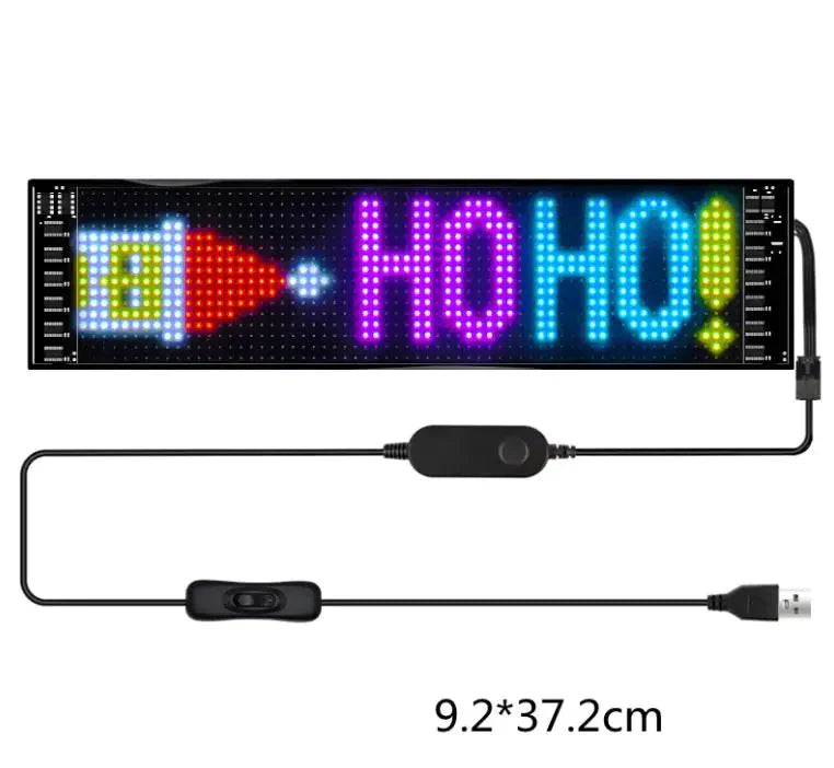 Programmable Car LED Sign LED Full-color Advertising Screen Ultra-thin Display Screen Custom Text Pattern Animation Display Car Anti Spier