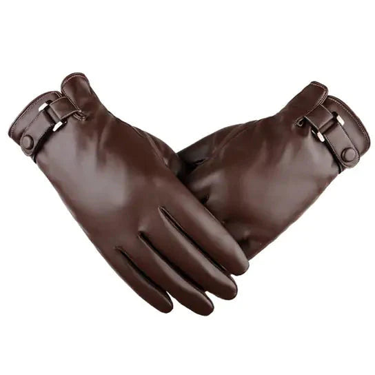 Autumn Warmth Stylish Vegan Leather Touch Smart Gloves Anti Spier
