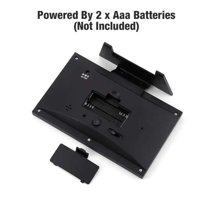 LED Digital Alarm Clock Snooze Calendar Thermometer Hygrometer Weather Display Anti Spier