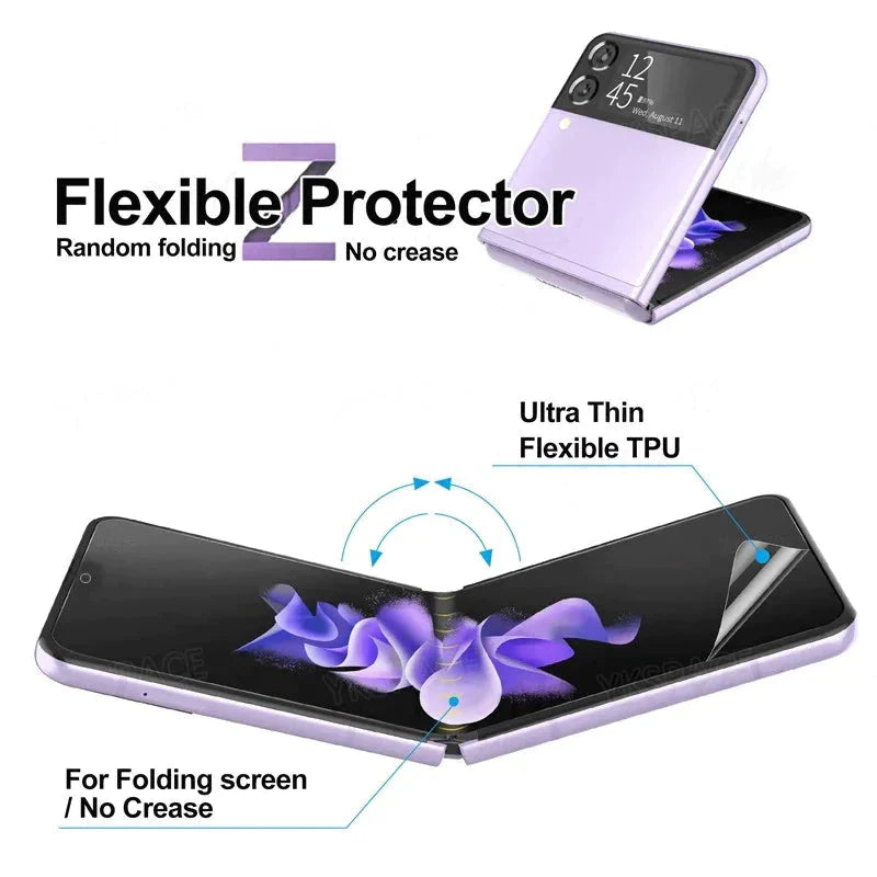 For Samsung Galaxy Z Flip 3 5G Soft Hydrogel Screen Protector Film/HD Lens Cover Anti Spier