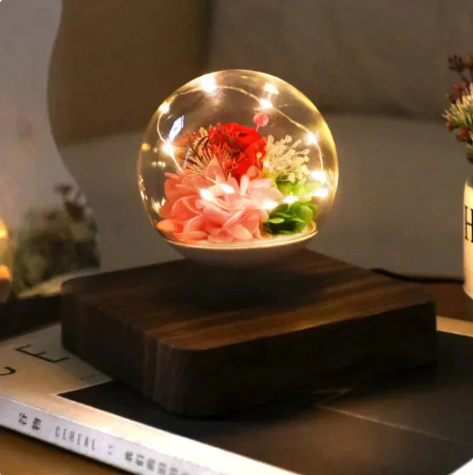 Home Desk Decoration Magnetic Levitation Perpetual Flower Ornament Anti Spier
