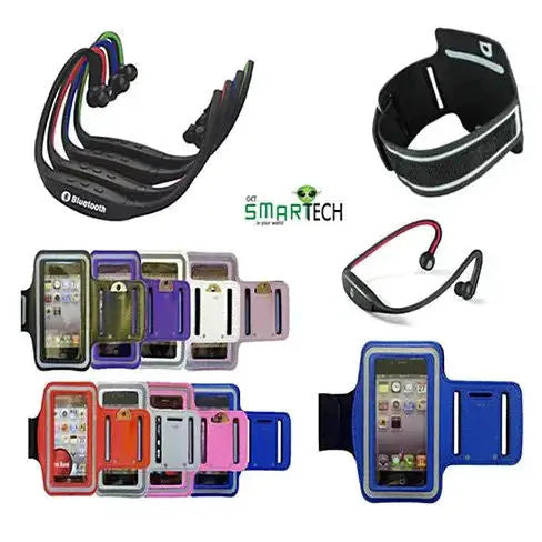ARM BAND with Bluetooth wrap around headphones Anti Spier