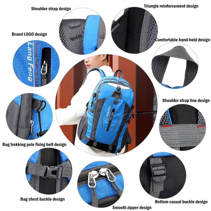 40L Men Women Travel Backpack Rucksack Camping Laptop Hiking School Book Bag USA Anti Spier