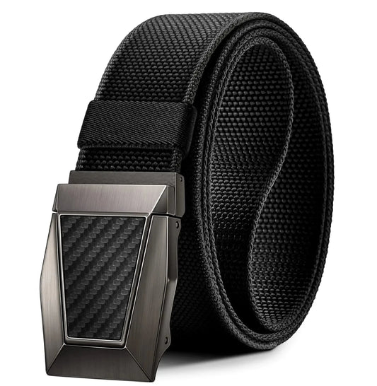 BULLIANT Tactical Belt for Men, Men Stretch Nylon Web Gift Belt 1.5"-Hiking Rigger Military Work-Quick Release Black2972 34"-38"Waist Adjustable Anti Spier