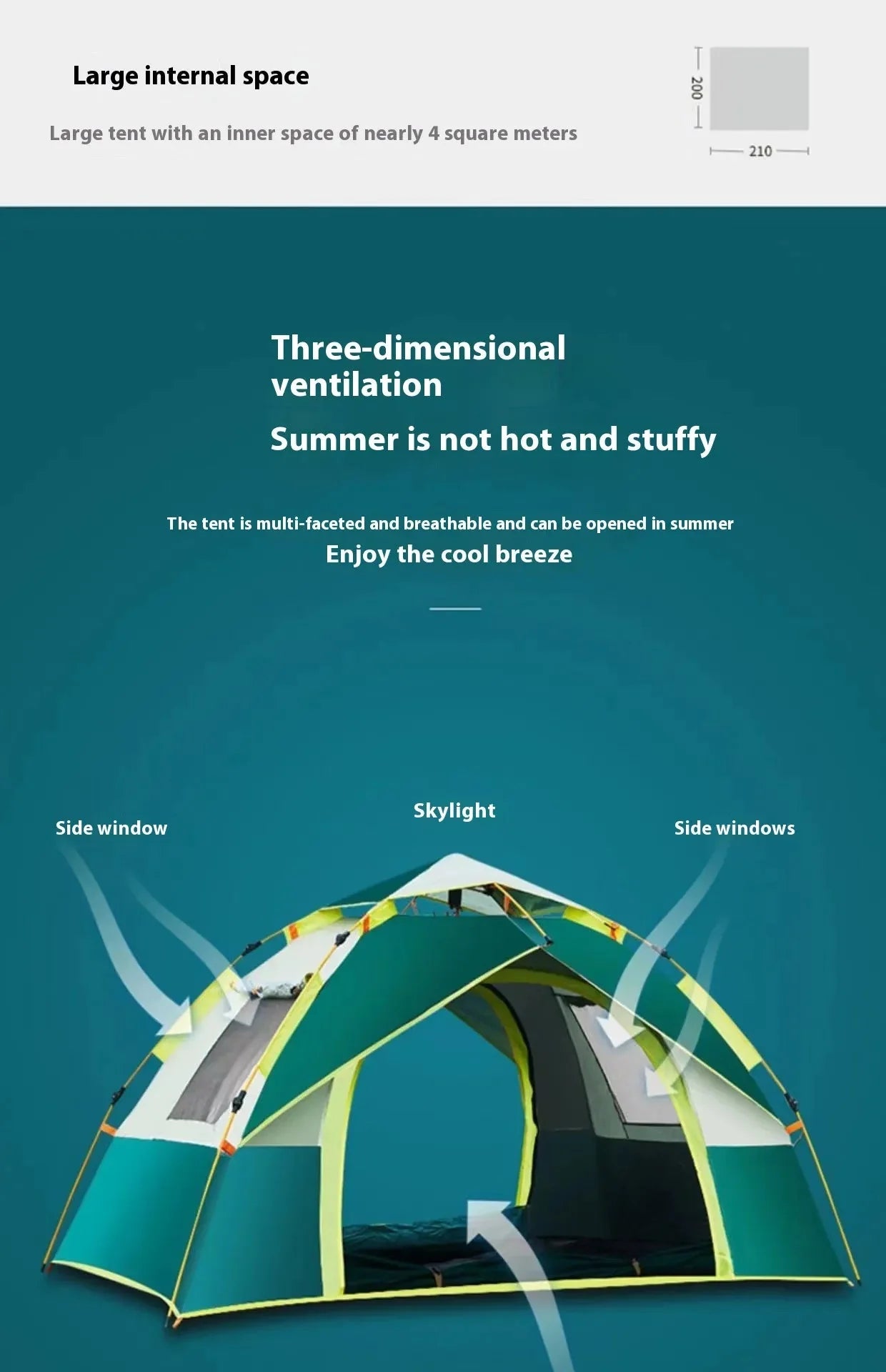 3-4 Double Automatic Camping Tent Anti Spier