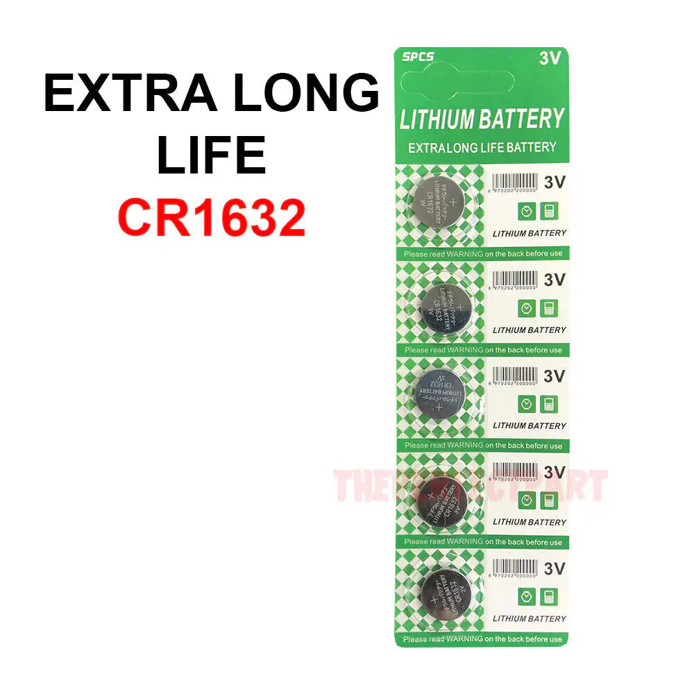 5 PACK FRESH LONG LIFE CR1632 ECR1632 1632 3V Lithium Coin Battery Expire 2031 Anti Spier