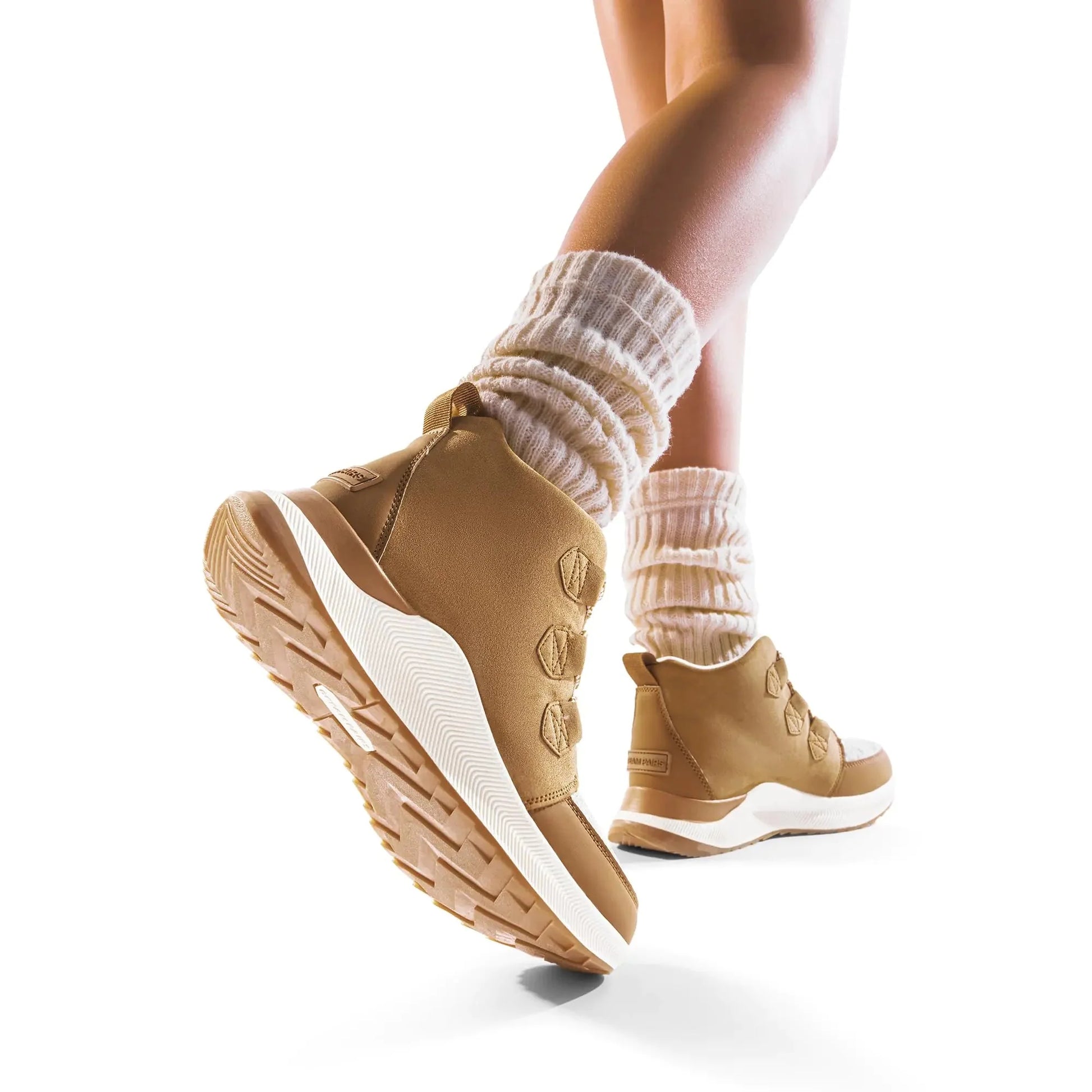 DREAM PAIRS Ankle Winter Boots for Women Waterproof Lace Up Anti-Slip Warm Snow Booties Fashion Sneaker Boots 5 Chestnut/Grey Anti Spier