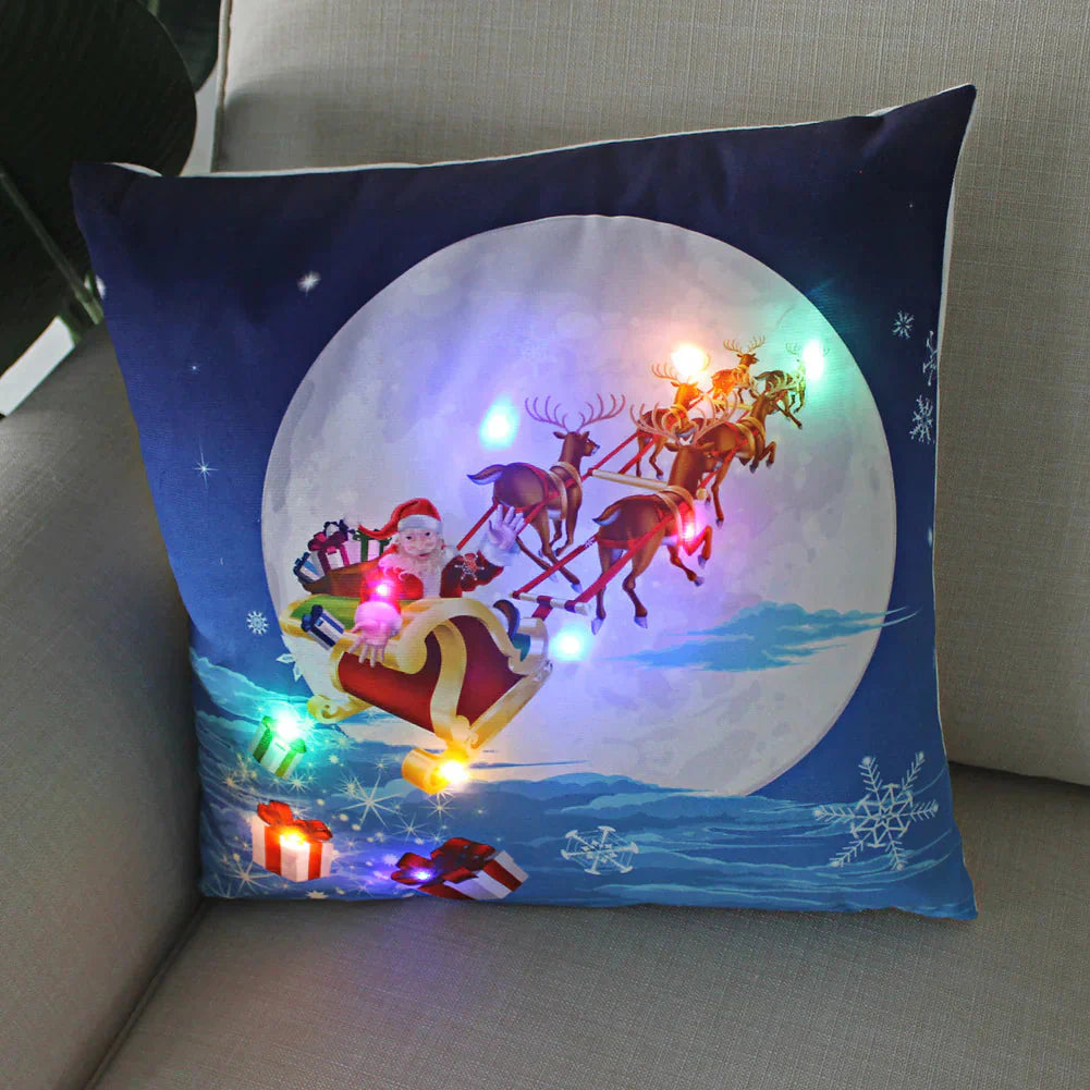 Super Soft Plush Christmas LED Lantern Pillowcase Anti Spier