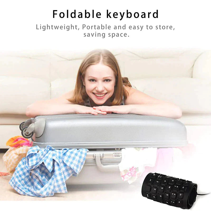 Waterproof Silicone Keyboard Foldable Flexible USB Dustproof DirtProof Full Size Anti Spier