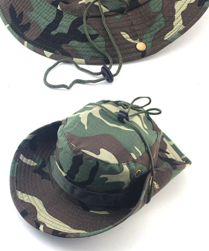 Boonie Bucket Hats Outdoor Fishing Hunting Wide Brim Mesh Camo Safari Sun Cap Anti Spier
