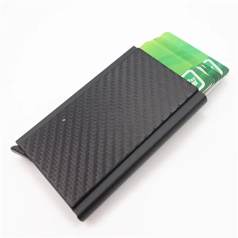 Aluminum Alloy RFID Wallet with Carbon Fiber Card Case Anti Spier