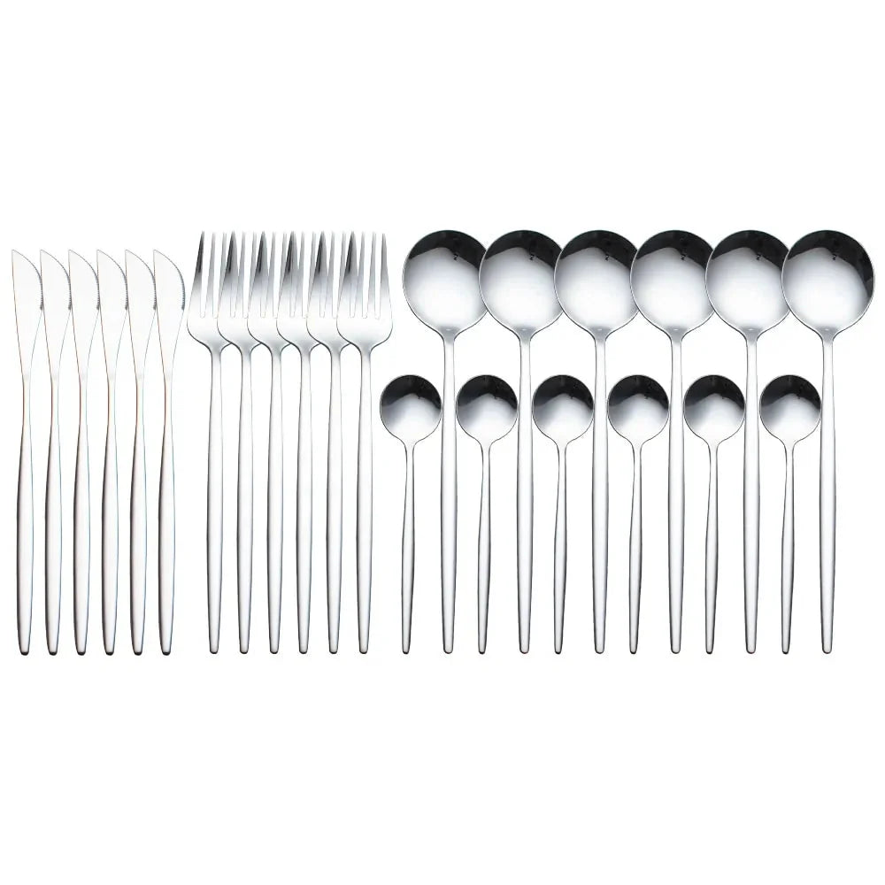 24 Pieces Luxury Cutlery Set Anti Spier