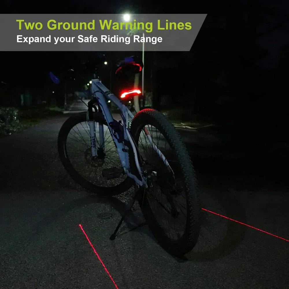 Smart Auto Brake Sensing Light Bicycle Wireless Turn Light Anti Spier