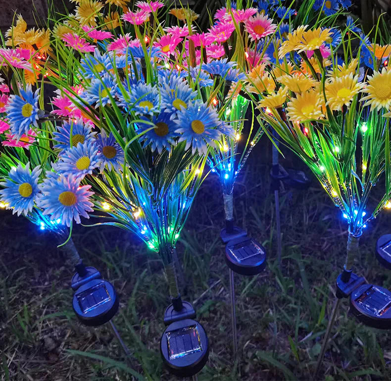 Solar Garden Lights LED Flower Stake Lamp Outdoor Yard Waterproof Patio Decor Anti Spier