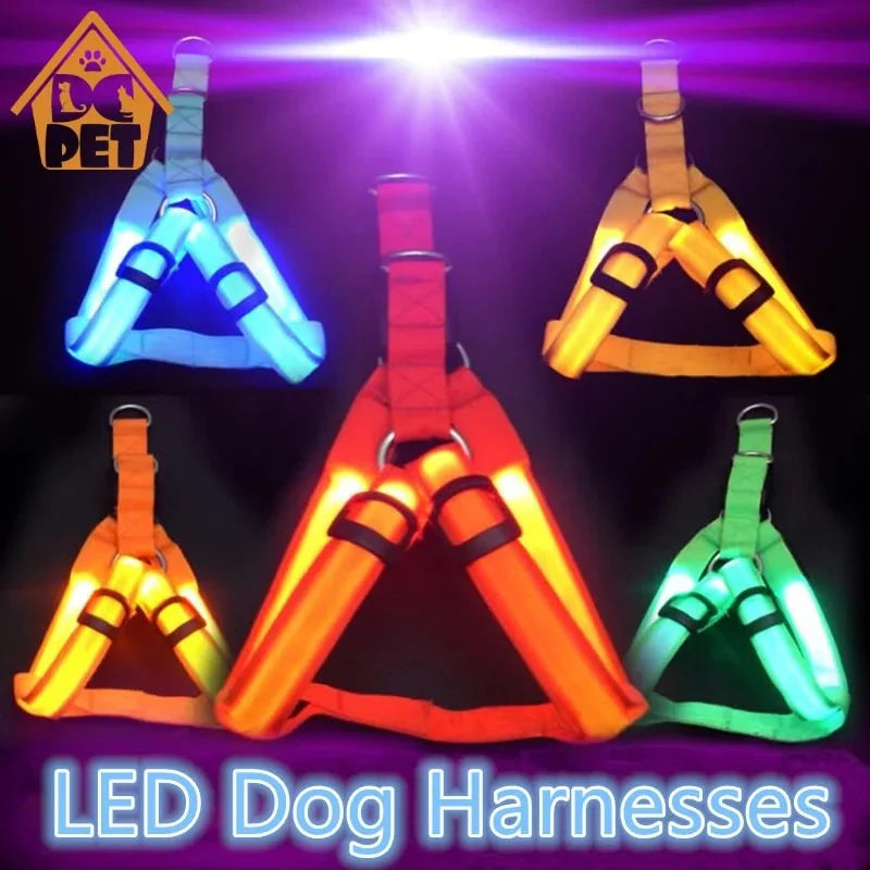 Nylon Pet Safety LED Harness Anti Spier