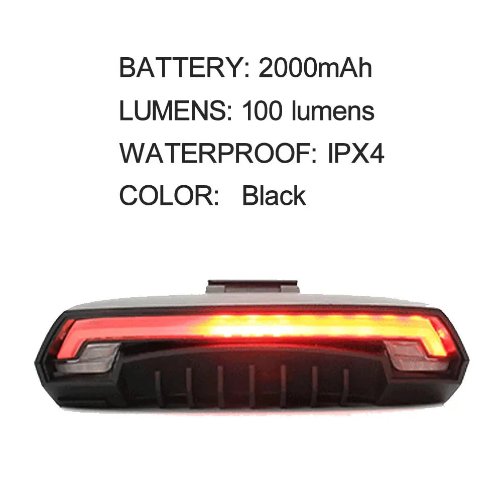 Smart Auto Brake Sensing Light Bicycle Wireless Turn Light Anti Spier