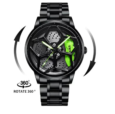 Car Wheel Hub Quartz Watch - Military Sport Design Anti Spier