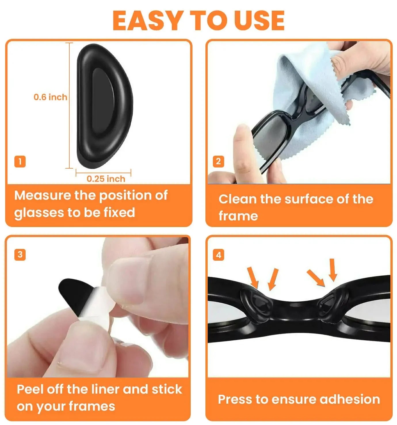 5 Pairs Anti-Slip Nose Pads For Eyeglasses Anti Spier