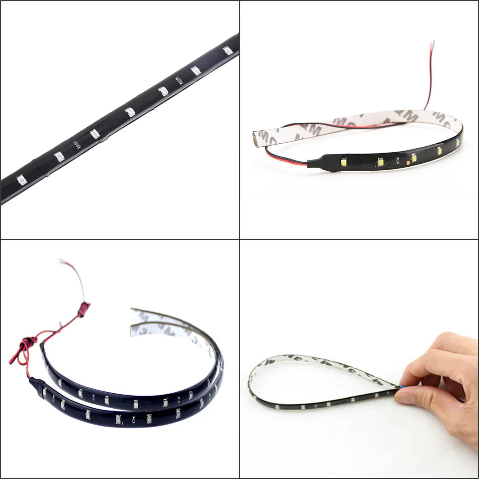 Lot Waterproof 12''/15 DC 12V Motor LED Strip Underbody Light For Car Motorcycle Anti Spier