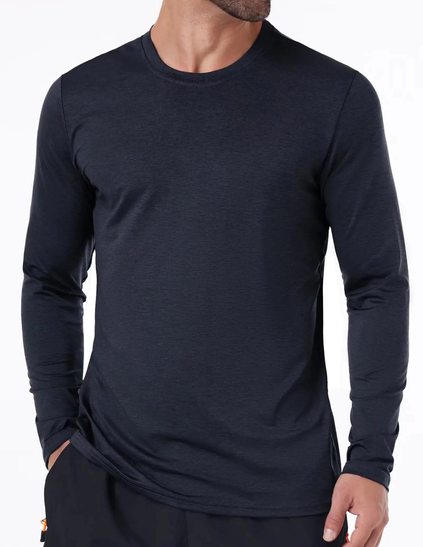 6 Pack Men's Quick Dry Long Sleeve Shirts Moisture Wicking Sun Protection UV UPF SPF Performance T-Shirt for Casual Small 2*black/2*grey/2*dark Grey(6 Pack) Anti Spier