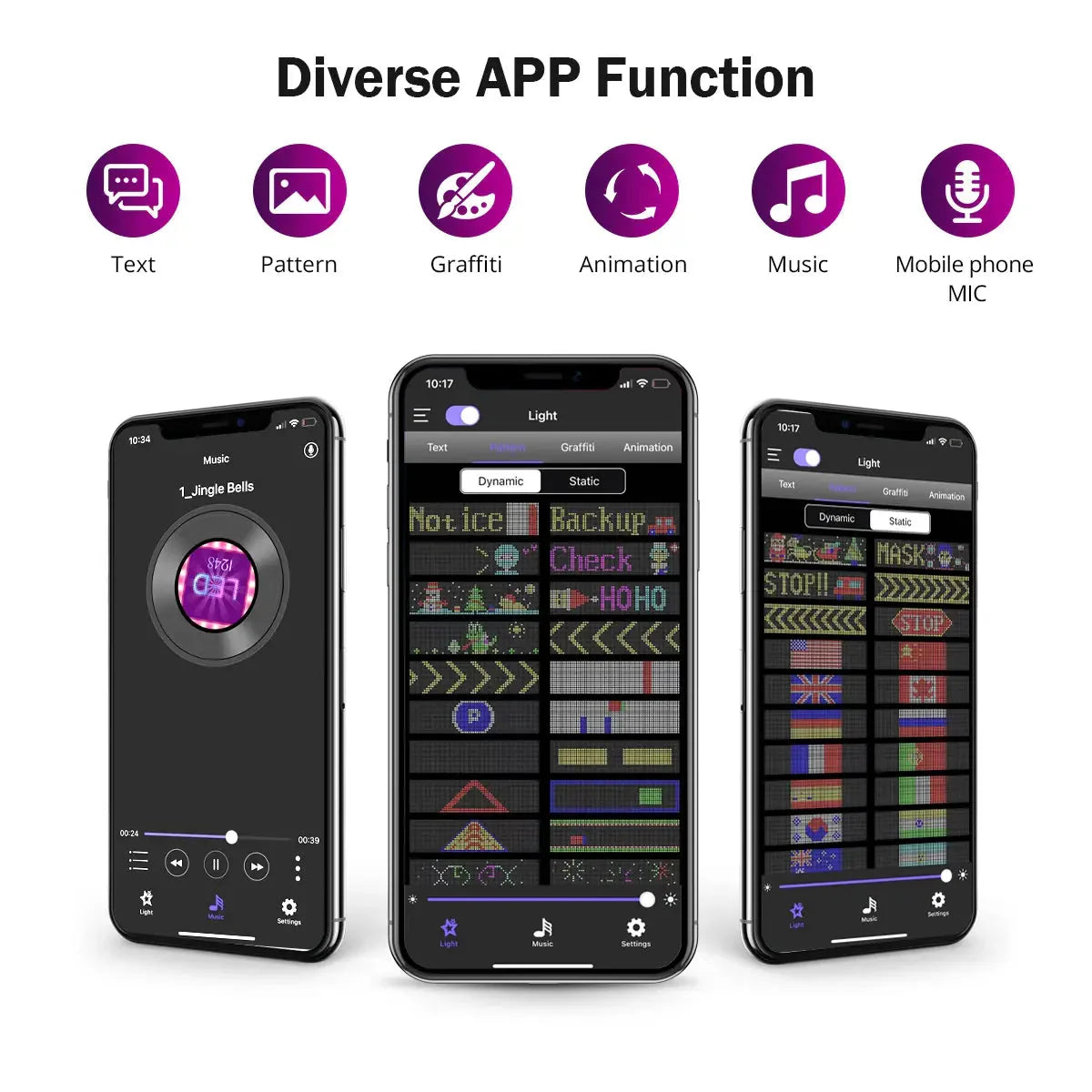 LED Scrolling Sign USB 5V Bluetooth App Control Customizable Car Display Anti Spier