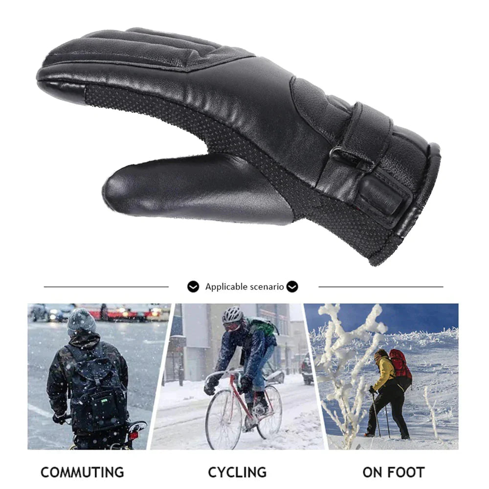 Electric USB Heated Gloves Winter Warming Thermal Ski Snow Hand Warm Windproof Anti Spier