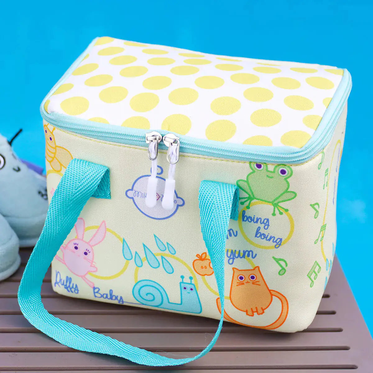 Milk&Moo Insulated Lunch Box For Kids, Yellow Anti Spier