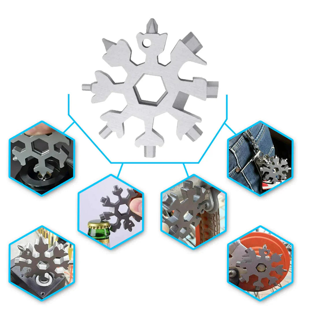 18 in 1 Portable Snowflake Multi Tool Anti Spier