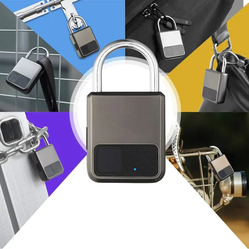 Security Unlock Fingerprint Padlock Anti Spier